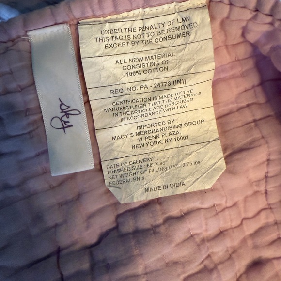 Sky Pintuck FULL / QUEEN Quilt Coverlet Sz 88”x 96” 100% Cotton In Lavender - Picture 7 of 15